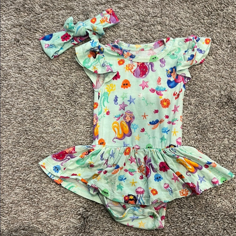 Posh Peanut 3-6mo Kai Bodysuit Twirl & Headband